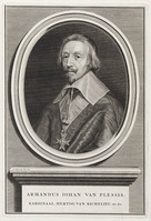 KG 12587
<br/>
Portret van Armandus Johan van Plessis, kardinaal, Hertog van Richelieu.
<br/>
<em>Picart, Bernard (1673-1733)</em>